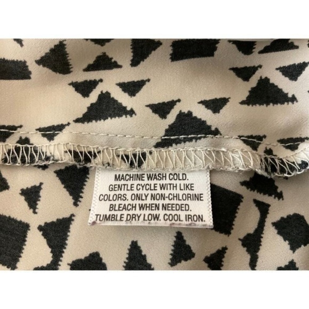 Style & Co Womens Geometric Print Ruffle Hem Shift Dress Tan Black Size 12 - Picture 9 of 11